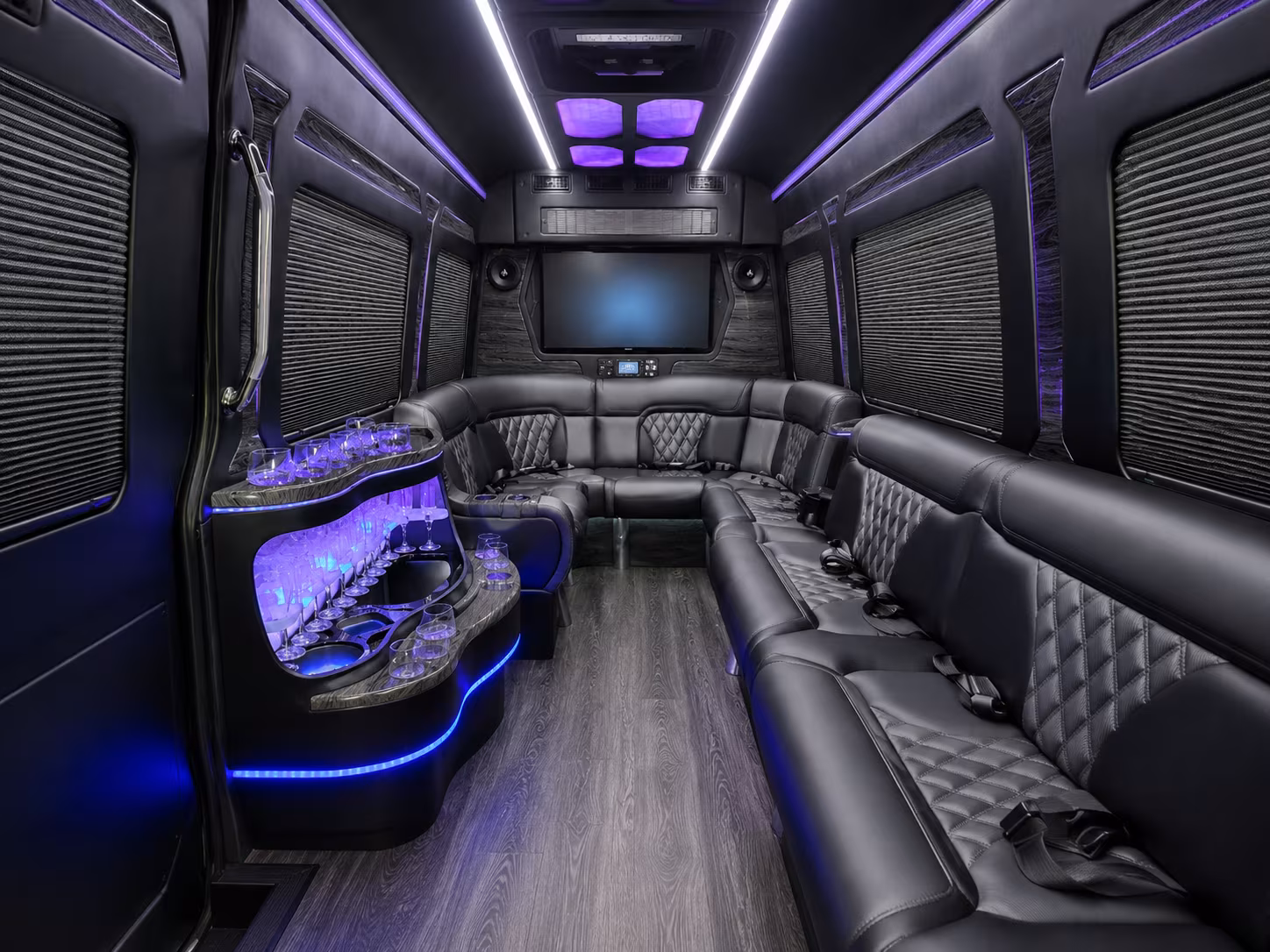 pueblo 25 passenger party bus interior