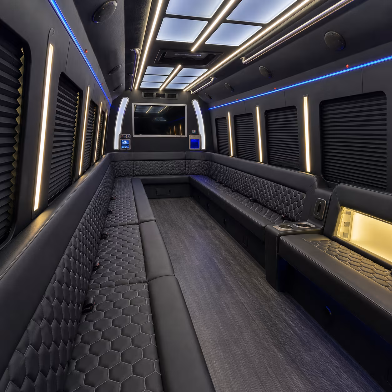 pueblo party bus rental interior