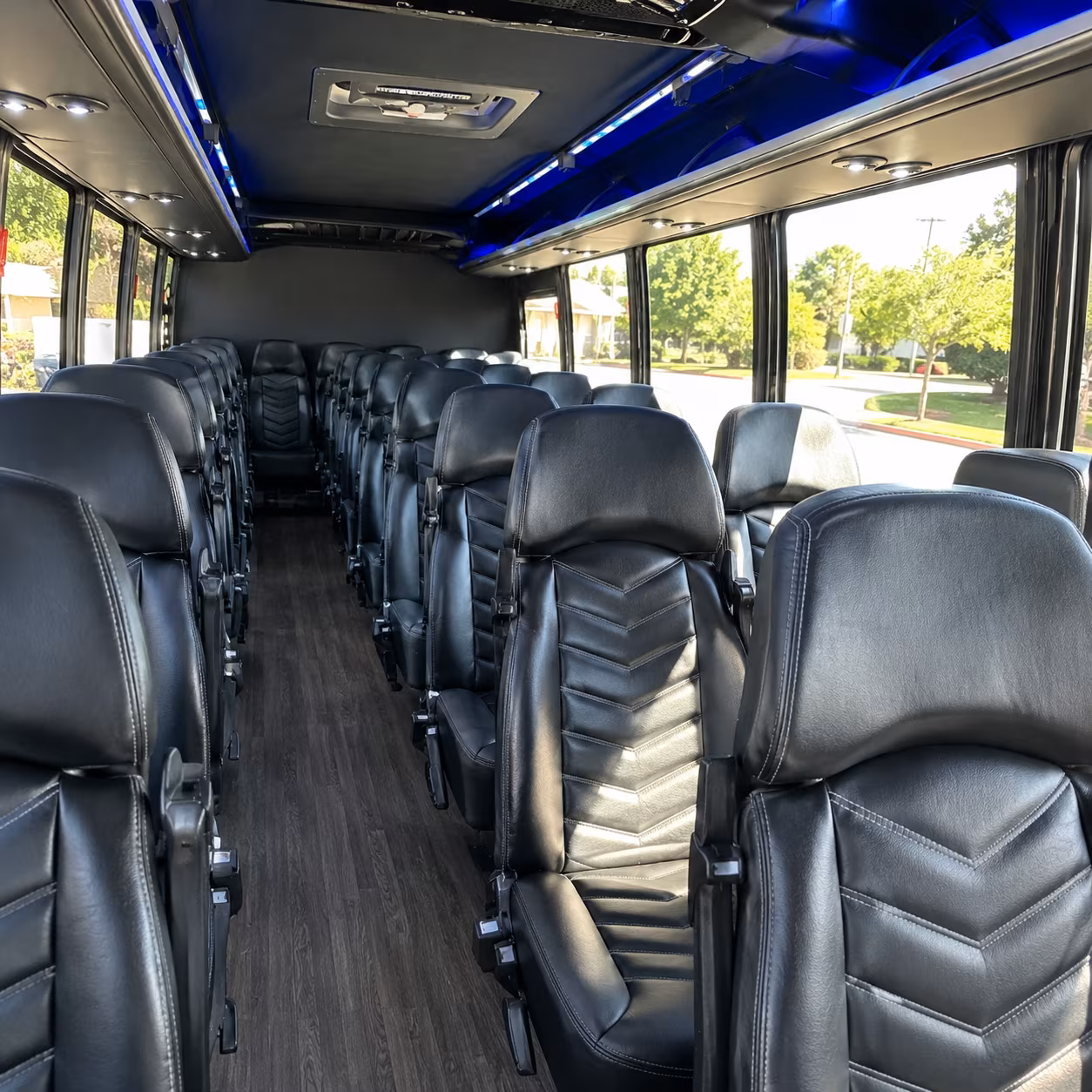 shuttle buses for wedding guests between pueblo hotels and venues
